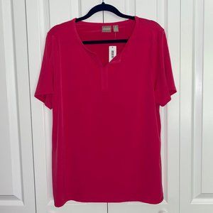 NWT Chico's Women's Blouse - Short Sleeve - Pink